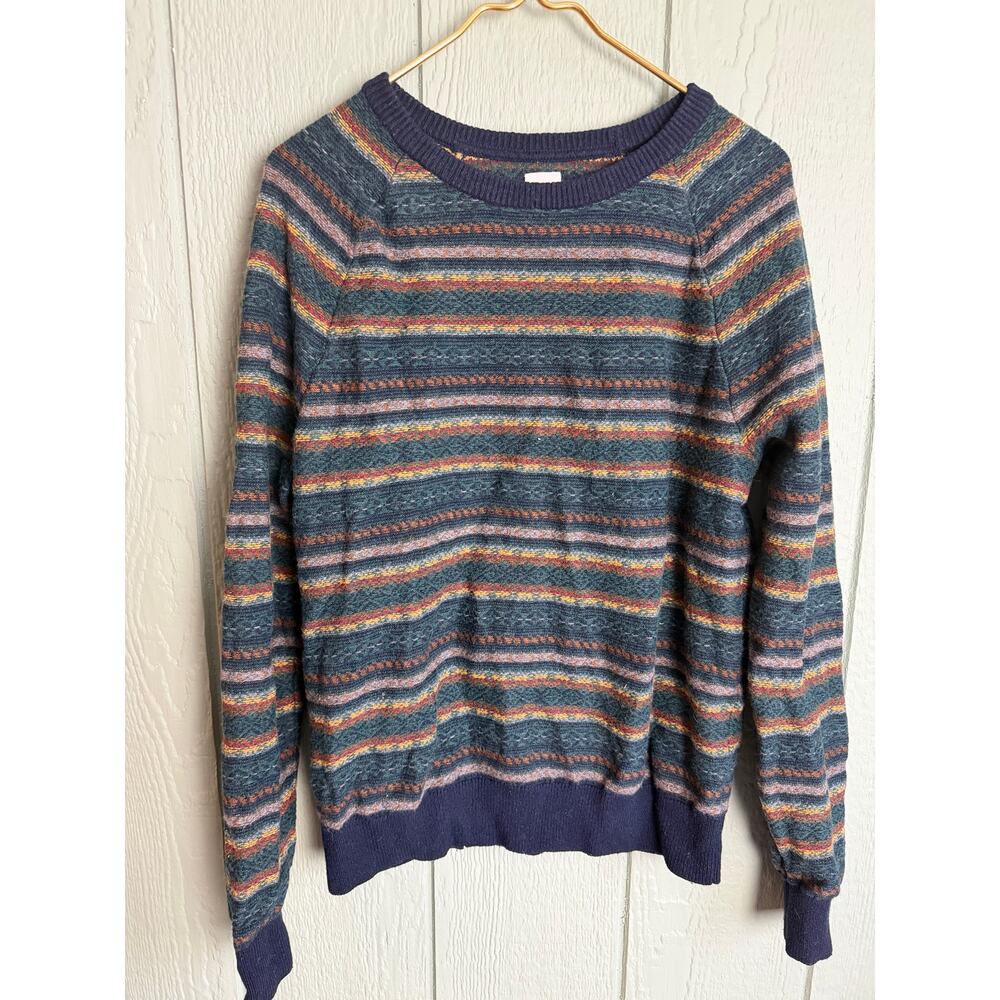 GAP Merino Wool Blend Striped Sweater | Cozy Fair Isle Style | Size M